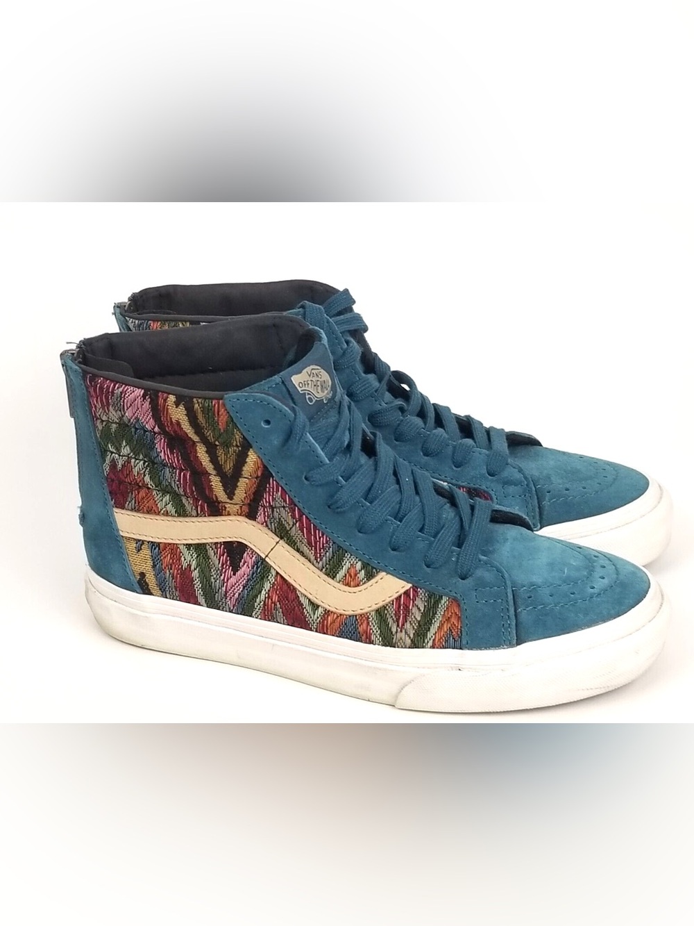 Vans Men's Sk8-Hi Zip CA Italian Weave Pig Suede HighTop Skateboarding Shoe 11.5